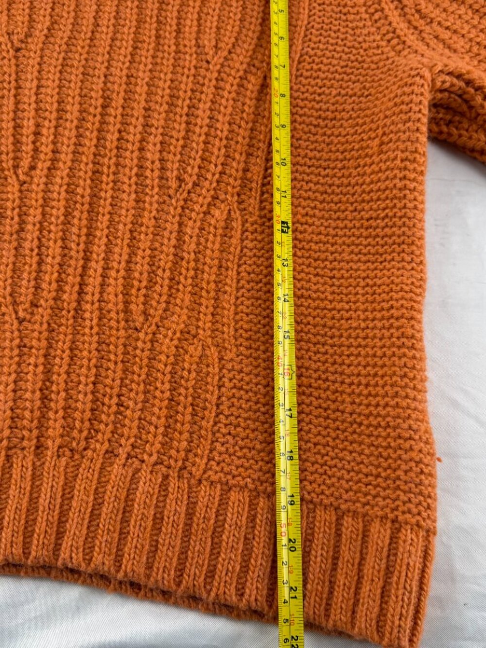 Banana Republic Orange Italian Yarn Chunky Knit Cowl Neck Sweater Size M - Picture 6 of 7